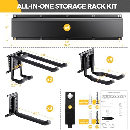 LBT 66" Garage Tool Organizer Wall Mount - 720lbs Garden Tool Organizer - Image 2