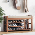 39.4" Entryway Shoe Rack Bench with Cushion, 3-Tier Storage Bench by ACSWOD