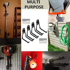 Storage Double Hooks Garage Space Saver Organizer Utility Hanger,Rack Extended Wall Mount Tool Heavy Duty Steel Holder with Anti-Slip Coating, 4 Pack 5.1" Garage Hook - Image 3