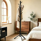 Wooden Coat Rack Freestanding with 8 Hooks & 3 Adjustable Sizes for Clothes, Space-Saving Design for Bedroom Office Entrance Holds Hats Coats Scarves Bags - Image 7