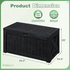 Greesum Outdoor Storage Box 120 Gallon Storage Bin with Lid for Patio Furniture, Garden Tools, Pool Supplies, Lockable, Waterproof and UV Resistant, Black - Image 4
