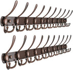 Dseap Coat Rack Wall Mount - 38” Long 10-Tri-Hooks Heavy Duty Coat Hanger Rail Wall Hooks for Hanging Coats Hats Clothing Clothes Purse Mudroom Entryway, Antique Copper, Pack of 2 by Dseap