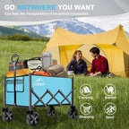 AMNOW 100L Collapsible Wagon Cart with All Terrain Wheels, 350LBS, Blue - Image 5