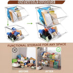 Yerliker 4 Pcs Clear Stackable Storage Bins with Lids, Large+extra Large - Image 7