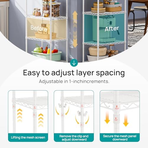 SINGAYE 5 Metal Shelves Wire Shelving Storage Shelf Adjustable Unit Pantry - Image 7