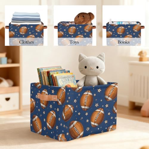 Football Storage Basket Toy Storage Bins Collapsible Cube Organizer - Image 7