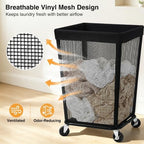 STO STO 160L Rolling Laundry Hamper with Wheels, Laundry Basket, Gray - Image 4