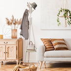 Simple Houseware Freestanding Coat Rack with Shelf, 9 hooks, White - Image 2
