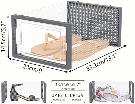 HOMIDEC Clear Shoe Storage Boxes, Stackable Shoe Organizer for Closet - Image 3