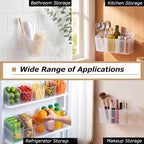 21 Pack Cabinet Door Organizer Adhesive Wall Mount Storage Bins Makeup Containers Stackable Organizer Basket for Kitchen Cabinets, Bathroom, Pantry, Office, Refrigerator (Frosted Clear) - Image 6