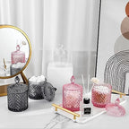 2 Pack Qtip Holder Apothecary Jars with Lid, Thick Glass, Large Pink - Image 6