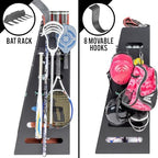 GoSports Premium Wooden Sports Equipment Organizer with Storage Hooks - Golf Bag Rack and Multi-Sport Ball Bin for Garage - Image 4