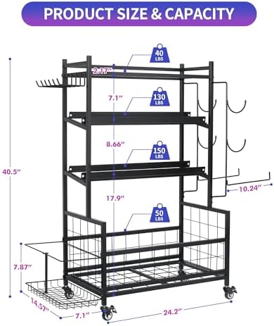 Dumbbell Rack, Weight Rack for Home Gym Dumbbells, Adjustable Barbell Rack for Kettlebells Yoga Mat & Balls, Sports Equipment Organizer Storage Rack - Image 7