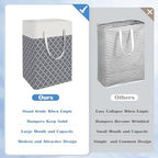 BlissTotes 3-Pack Laundry Basket, Laundry Hamper, Light Grey, 88L - Image 3
