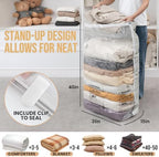 TAILI Vacuum Storage Bags 4 Pack, Jumbo Cube (31x40x15 Inch), Cream - Image 2