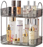Akinbas 2 Tier Bathroom Organizer Countertop Makeup Perfume Tray Skincare Organizer for Bathroom Dresser Vanity (Grey) by AKINBAS