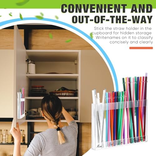 Qinyoung Acrylic Straw Holder for Cabinet Door,Classic,Large,Transparent - Image 4