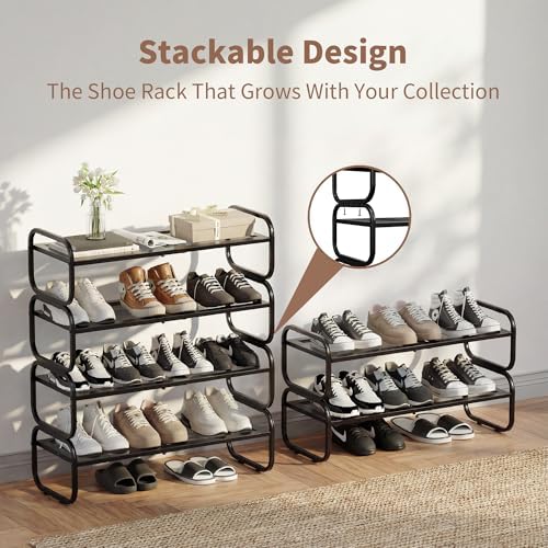 4 Tier Shoe Rack - Expandable Shoe Organizer for Closet - Image 5