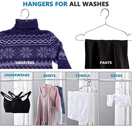 Fayleeko Wire Coat Hangers - 17.7 Inch Heavy Duty Stainless Steel Hangers (50 Pack) - Image 5