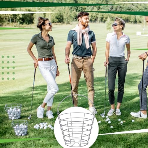 Wettarn Bulk Metal Wire Golf Ball Basket with Handle Stainless Steel Golf Basket Ball Holder Container for Summer Storage Practice Accessories - Image 6