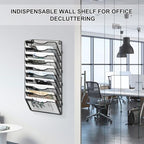 EasyPAG Wall File Organizer for Office 10 Pocket Mesh Wall Mounted Paper Organizer Hanging Folder Holder with Nametag Label for Home School, Black - Image 3