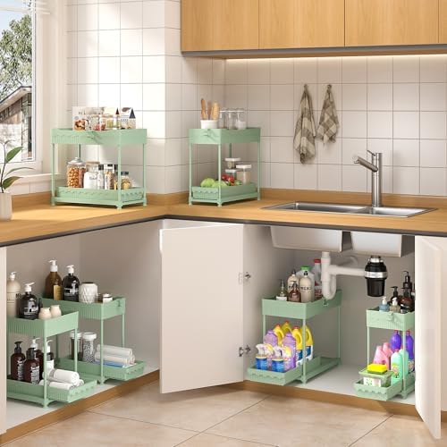 Sevenblue 4-Pack 2-Tier Under Sink Organizer with Pull Out Drawers - Image 4