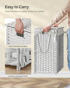 SONGMICS Laundry Hamper with Lid, 23.8 Gal (90 L) Synthetic Rattan,Foldable - Image 4