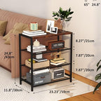 Yusong Shoe Rack Organizer, 4 Tier Industrial Shoe Storage Shelf, Narrow Sturdy Metal Shoe Shelves for Closet Entryway, Rustic Brown - Image 3