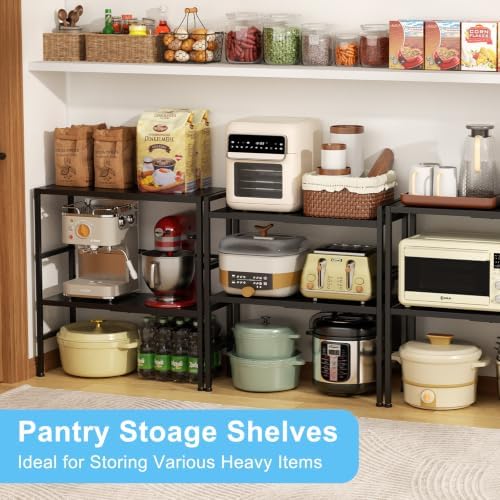 2-Tier Expandable Metal Storage Shelves, 150LBS Heavy Duty Shelving Units and Storage,Adjustable Utility Organization and Storage Shelf Rack For Kitchen Garage Laundry Bathroom Pantry Warehouse - Image 6