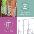 Home Basics Organizer Rust Resistant, Perfect for Food Storage, Silver Foil, Wax Paper, Sandwich Bags, Plastic Wrap-Mounts,White - Image 5