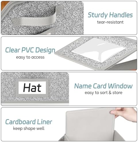 AOODA 2 PCS Stackable Hat Storage for Baseball Caps, Holds up to 24 Caps Hat Organizer for Closet, Sturdy Snapback Boxes for Men with Cardboard, Grey - Image 6