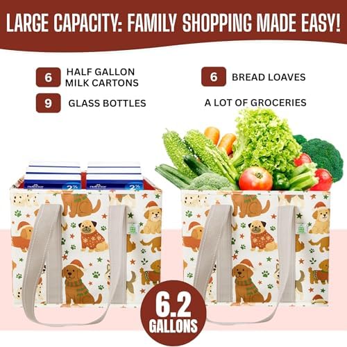 VENO 3 Pack Heavy Duty Reusable Grocery Shopping Bags Utility Tote - Image 4
