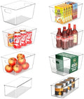 Set of 8 Pantry Organizers and Storage, Clear Plastic Bins(6L+2S) by JOYMEEZO
