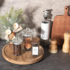 Wood Lazy Susan Turntable Kitchen Decor Round Table Tray, 10" Brown - Image 7