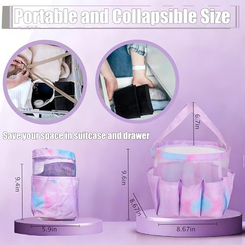 Mesh Shower Caddy Portable - 9 Pockets, Shower Bag for Dorm Room Camping - Image 4