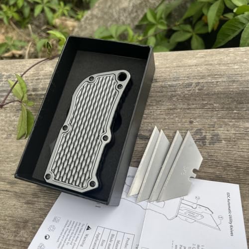 Retractable Box Cutters Utility Knife,Replaceable Blade Pocket Knife With Clip, With 5pcs Spare Blades,Lightweight Aluminum Handle for Outdoor And Indoor EDc, Camping & Survival - Image 6