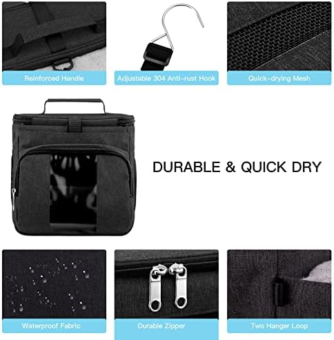 Bukere Shower Caddy Tote Bag, Portable Shower Caddy for College Dorm Travel, Separate Compartment, Large Capacity, Quick Dry Mesh Base, Hanging Toiletry Bath Bag for Student, Gym, Camp, Women Men - Image 4