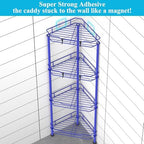 HuggieGems Metal Floor Standing Corner Shower Caddy, Dark Blue, 4 Tier - Image 2