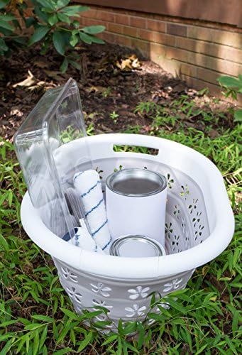 Camco Collapsible Laundry Basket | Features Simple Pop-Open & Collapse-Down Design | Waterproof for Easy Clean-Up | Measures 14.5” x 19.75” x 2.5”/10” Collapsed/Expanded, Taupe & White (51951) - Image 7