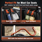 4-Pack Car Headrest Hooks Holds 55lbs Seat Storage Organizer for Bags - Image 4