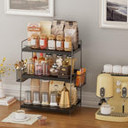 3 Tier Bathroom Counter Organizer with Side Baskets, Wooden Vanity Shelf - Image 7