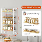 IBUYKE 4 Tier Spice Rack Wall Mount for Kitchen,Natural TLJ016R - Image 3