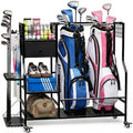 Faesun Golf Bag Organizer for Garage, Golf Bag Storage Rack with 6 Club Slots, Golf Club Organizer with Fabric Drawer & Wheels, Golf Storage Organizer Holds 2 Bags, Golf Rack Storage System by Faesun
