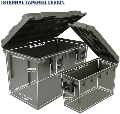 Sheffield Ammo Box Made in USA, Stackable Lockable Ammo Storage Box, Green - Image 4