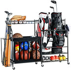 PLKOW Rolling Ball Storage Rack and Sports Equipment Organizer, Black by PLKOW
