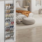 SWTYMIKI Over the Door Shoe Organizer - Adjustable 8 Tier Hanging Shoe Rack Organizer, Metal Heavy Duty Behind Door Storage or Wall Mount Shoes Shelf for Flats, Heels, Sneakers, Boots, Black - Image 3