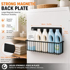 2-Pack Magnetic Laundry Organizer Shelf for Washer Dryer, Black - Image 2