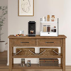 2-Tier Bathroom Countertop Organizer with Drawer, Wood Vanity Shelf White - Image 5