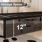 Maenizi 14 Inch King Size Bed Frame with White Fabric Cover, Heavy Duty King Platform Bed Frame Support Up to 3000 lbs, No Box Spring Needed, Easy Assembly, Noise Free, Black - Image 5
