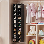 MAX Houser 2 Pack 10 Tier Foldable Hanging Shoe Organizer Black | Foldable Hanging Shoe Storage Shelf with 2 Metal Hooks, Space Saving Storage for Narrow Space - Image 4